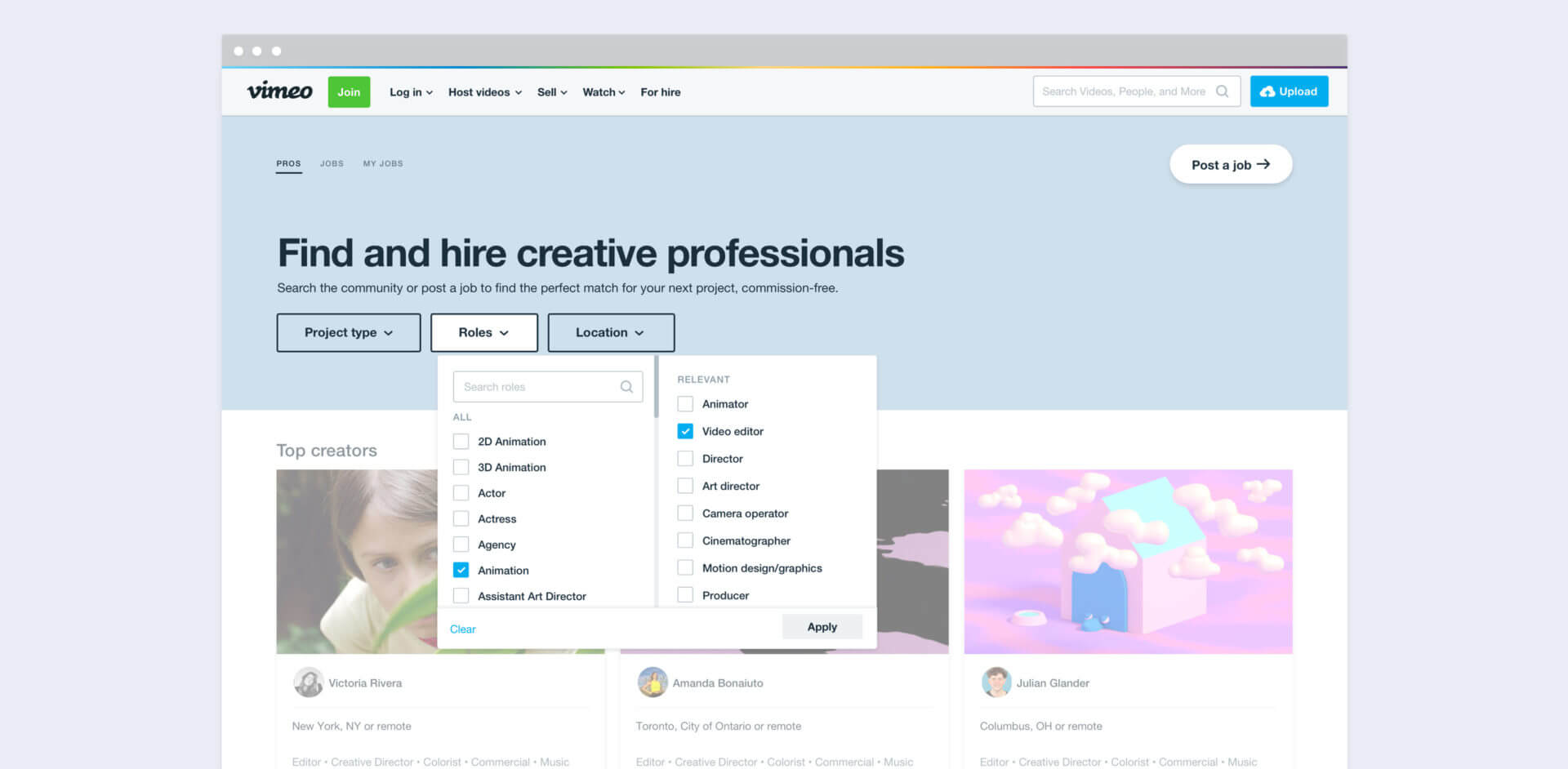 Vimeo's 'For Hire' marketplace connects brands with qualified production talent