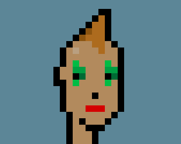 A pixelated Crypto Punk with mohawk